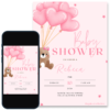 invitacion-baby-shower-niña-osita invitación digital para baby shower de osita