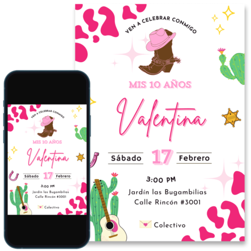 invitación digital vaquera