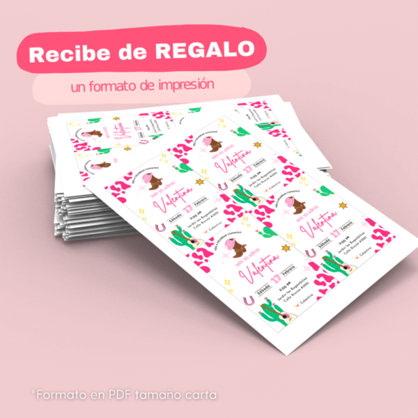 invitacion-digital-vaquera invitación digital vaquera, recibe de regalo un formato de impresión, el formato es en PDF tamaño carta