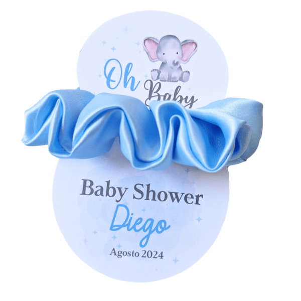 elefantito 1 (1) Paquete Scrunchies de recuerdo para baby shower Elefantito