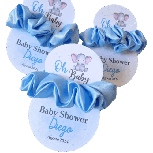 elefantito 1 (2) Paquete Scrunchies de recuerdo para baby shower Elefantito