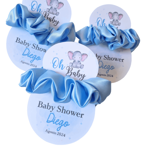 elefantito 1 (2) Paquete Scrunchies de recuerdo para baby shower Elefantito